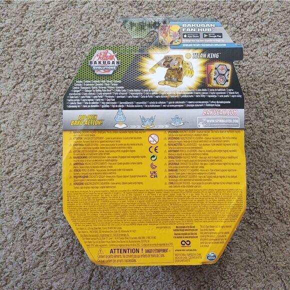 Bakugan Evolutions Geogan GOLD TITAN KING Figure w Gate Card BRAND NEW SEALED - Picture 2 of 2